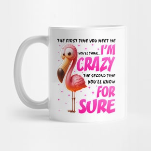 Pink Flamingo You'll Think I'm Crazy Flamingo Lover Mug